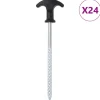 VIDAXL - Piquets de tente 24 pcs 17 cm ø7 mm acier galvanisé