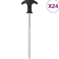 VIDAXL - Piquets de tente 24 pcs 17 cm ø7 mm acier galvanisé