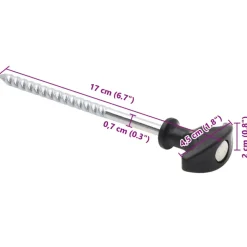 VIDAXL - Piquets de tente 24 pcs 17 cm ø7 mm acier galvanisé