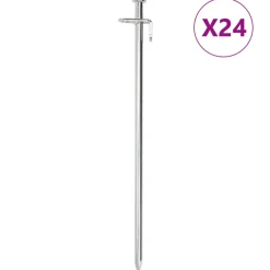 VIDAXL - Piquets de tente 24 pcs 30 cm 8 mm acier galvanisé