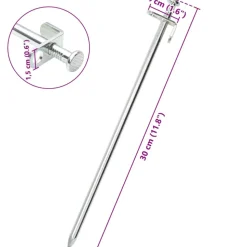 VIDAXL - Piquets de tente 24 pcs 30 cm 8 mm acier galvanisé