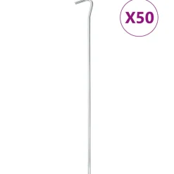 VIDAXL - Piquets de tente 50 pcs 30 cm ø7 mm acier galvanisé