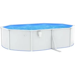 VIDAXL - Piscine ovale avec parois en acier 490x360x120 cm blanc