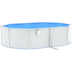 VIDAXL - Piscine ovale avec parois en acier 490x360x120 cm blanc