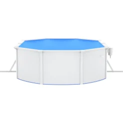 VIDAXL - Piscine ovale avec parois en acier 490x360x120 cm blanc