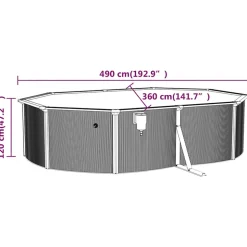 VIDAXL - Piscine ovale avec parois en acier 490x360x120 cm blanc