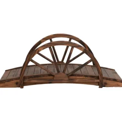VIDAXL - Pont de jardin avec demi-roue 99x50x38 cm bois de sapin massif