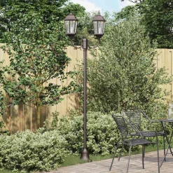VIDAXL - Poteau de lumière de jardin bronze aluminium, verre