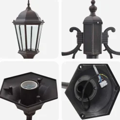 VIDAXL - Poteau de lumière de jardin bronze aluminium, verre