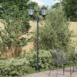 VIDAXL - Poteau de lumière de jardin vert foncé aluminium, verre