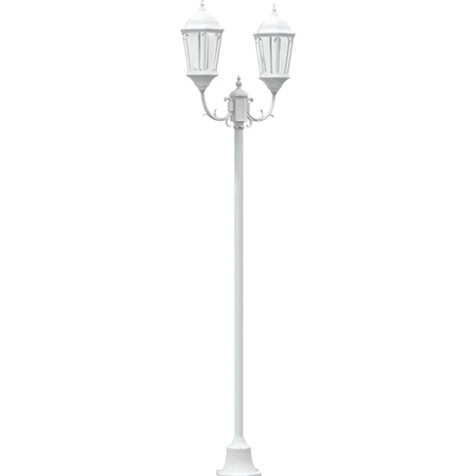 VIDAXL - Poteau de lumière de jardin blanc aluminium, verre