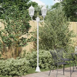 VIDAXL - Poteau de lumière de jardin blanc aluminium, verre
