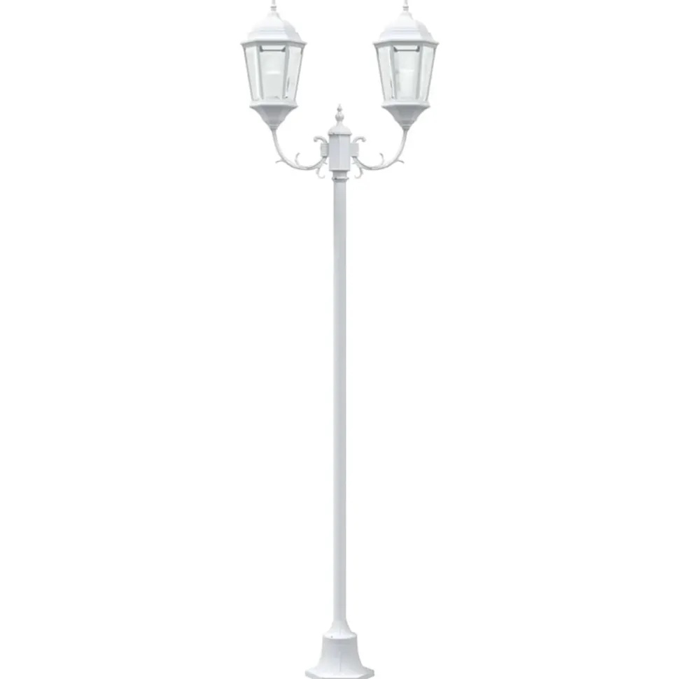 VIDAXL - Poteau de lumière de jardin blanc aluminium, verre