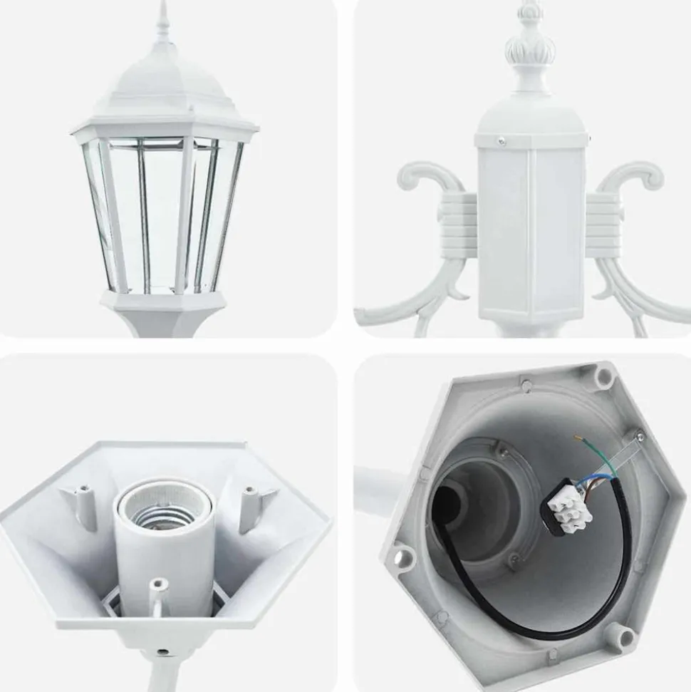 VIDAXL - Poteau de lumière de jardin blanc aluminium, verre