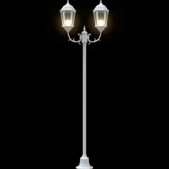 VIDAXL - Poteau de lumière de jardin blanc aluminium, verre