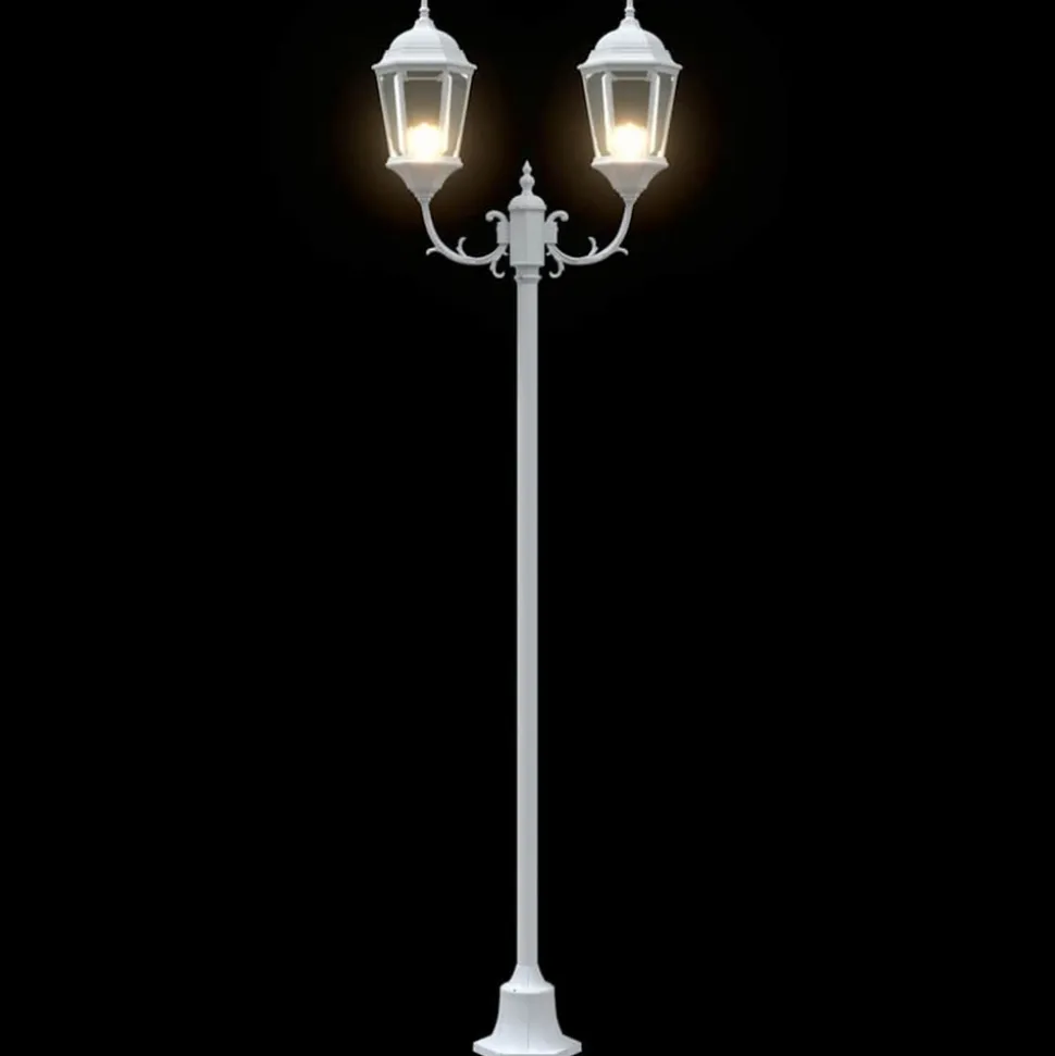 VIDAXL - Poteau de lumière de jardin blanc aluminium, verre