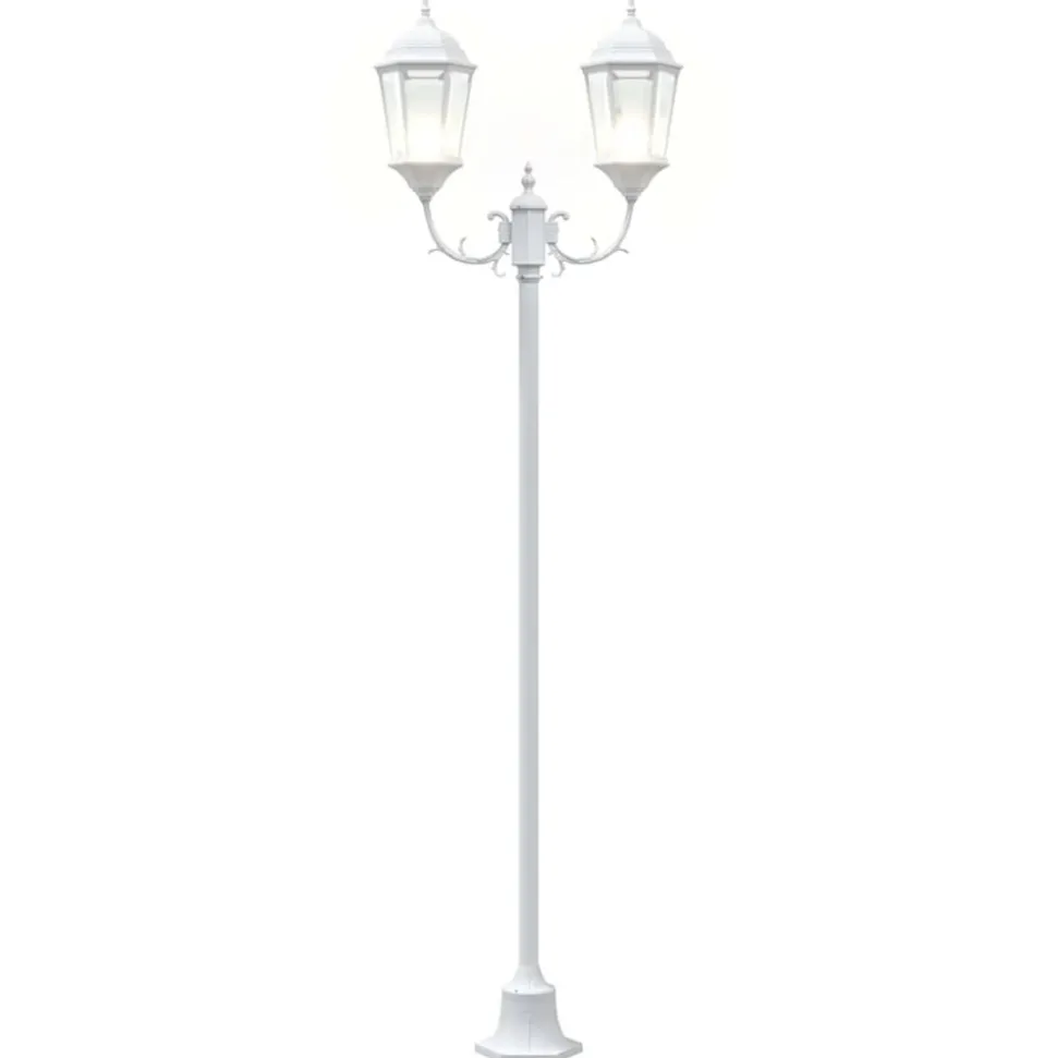 VIDAXL - Poteau de lumière de jardin blanc aluminium, verre