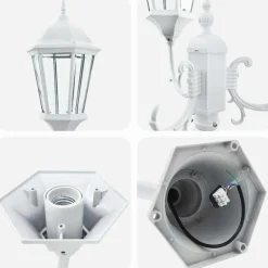 VIDAXL - Poteau de lumière de jardin blanc aluminium, verre
