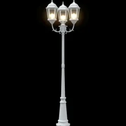 VIDAXL - Poteau de lumière de jardin blanc aluminium, verre