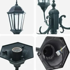 VIDAXL - Poteau de lumière de jardin vert foncé aluminium, verre