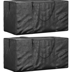 VIDAXL - Sacs de rangement pour sapin de noël 2 pcs noir polyéthylène