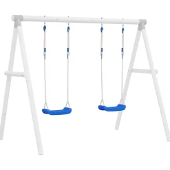 VIDAXL - Sièges de balançoire avec cordes 2 pcs bleu 37x15 cm pe