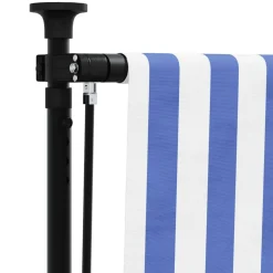 VIDAXL - Store roulant d'extérieur bleu et blanc 120x270 cm tissu acier