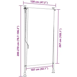 VIDAXL - Store roulant d'extérieur bleu et blanc 120x270 cm tissu acier