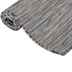 VIDAXL - Tapis à tissage plat d'extérieur 160x230 cm marron et bleu