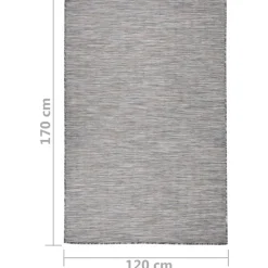 VIDAXL - Tapis à tissage plat d'extérieur 120x170 cm marron et bleu