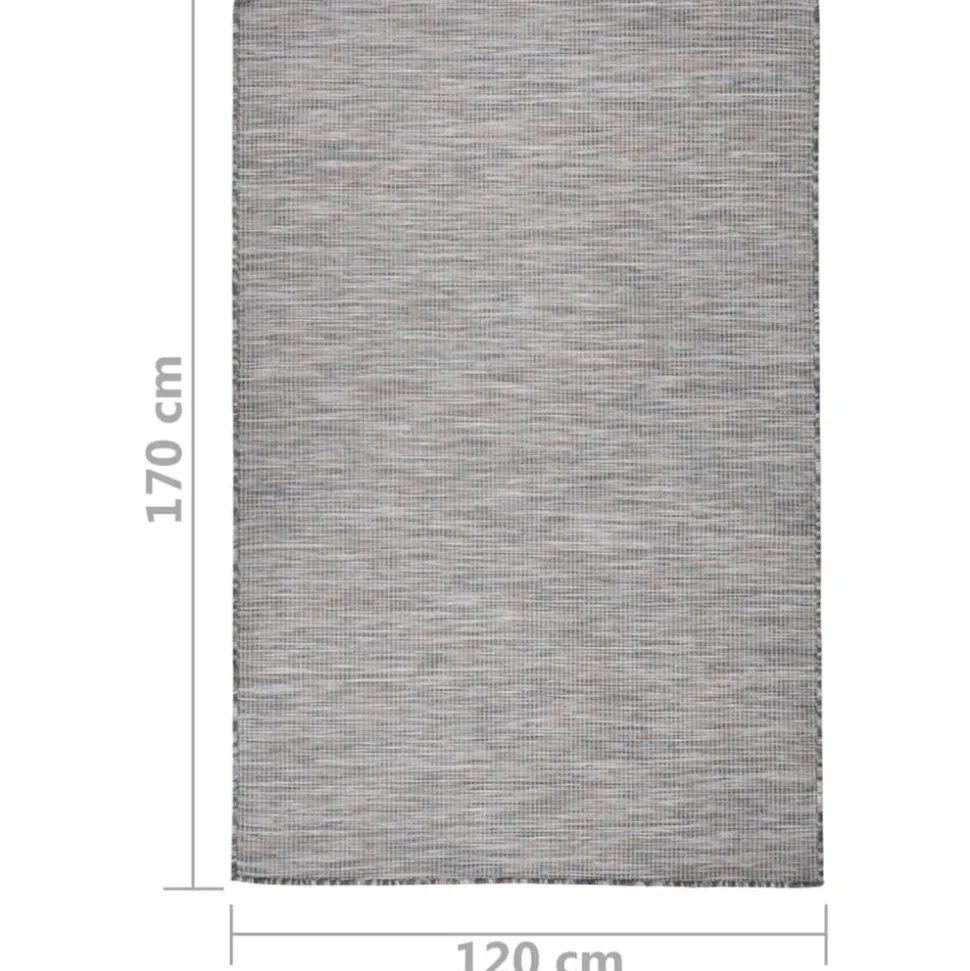 VIDAXL - Tapis à tissage plat d'extérieur 120x170 cm marron et bleu
