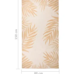 VIDAXL - Tapis à tissage plat d'extérieur 80x150 cm motif de feuille