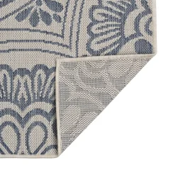 VIDAXL - Tapis à tissage plat d'extérieur 80x150 cm motif bleu