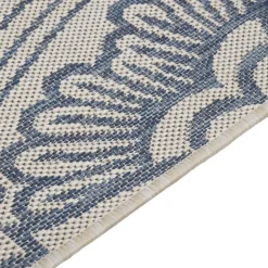 VIDAXL - Tapis à tissage plat d'extérieur 80x150 cm motif bleu