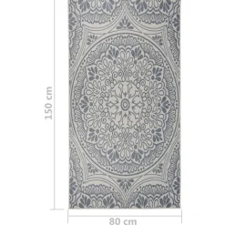 VIDAXL - Tapis à tissage plat d'extérieur 80x150 cm motif bleu