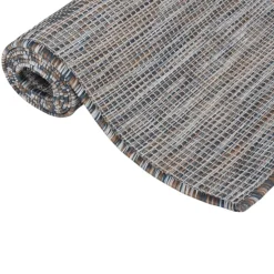 VIDAXL - Tapis à tissage plat d'extérieur 80x150 cm marron et bleu