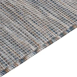 VIDAXL - Tapis à tissage plat d'extérieur 80x150 cm marron et bleu