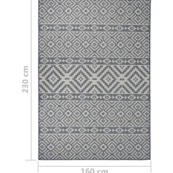VIDAXL - Tapis à tissage plat d'extérieur 160x230 cm rayures bleues