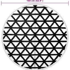 VIDAXL - Tapis d'extérieur arakil noir ø160 cm pp