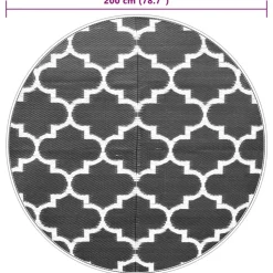 VIDAXL - Tapis d'extérieur arakil bleu ø200 cm pp