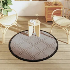 VIDAXL - Tapis d'extérieur arakil marron ø120 cm pp