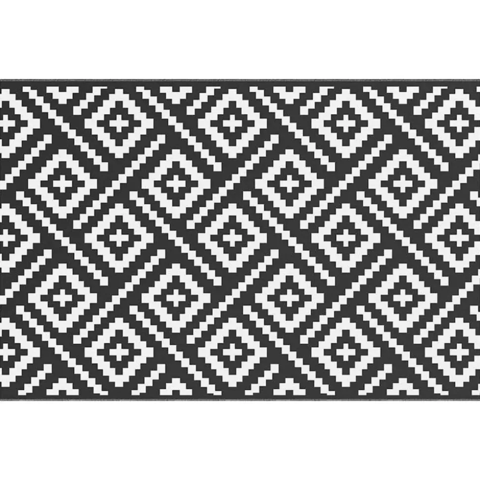 VIDAXL - Tapis d'extérieur arakil blanc et noir 120x180 cm pp