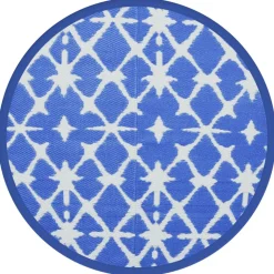 VIDAXL - Tapis d'extérieur arakil bleu et blanc ø200 cm pp