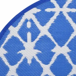 VIDAXL - Tapis d'extérieur arakil bleu et blanc ø200 cm pp