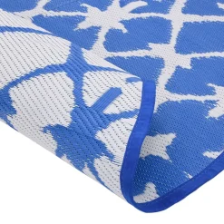 VIDAXL - Tapis d'extérieur arakil bleu et blanc ø200 cm pp