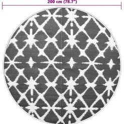 VIDAXL - Tapis d'extérieur arakil bleu et blanc ø200 cm pp