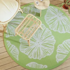VIDAXL - Tapis d'extérieur arakil vert ø160 cm pp