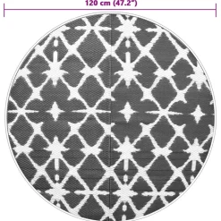 VIDAXL - Tapis d'extérieur arakil bleu et blanc ø120 cm pp
