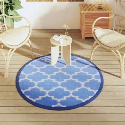 VIDAXL - Tapis d'extérieur arakil bleu ø120 cm pp