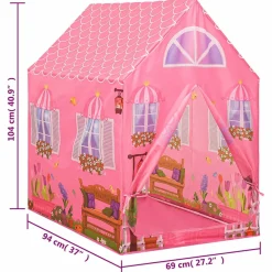 VIDAXL - Tente de jeu pour enfants avec 250 balles rose 69x94x104 cm